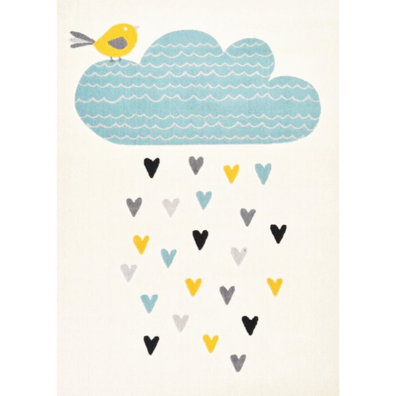 Simple Kids Bedroom Rug Multi Color Cartoon Animal Area Carpet Cotton Blend Pet Friendly Washable Rug Beige Clearhalo 'Area Rug' 'Rug' 2208225