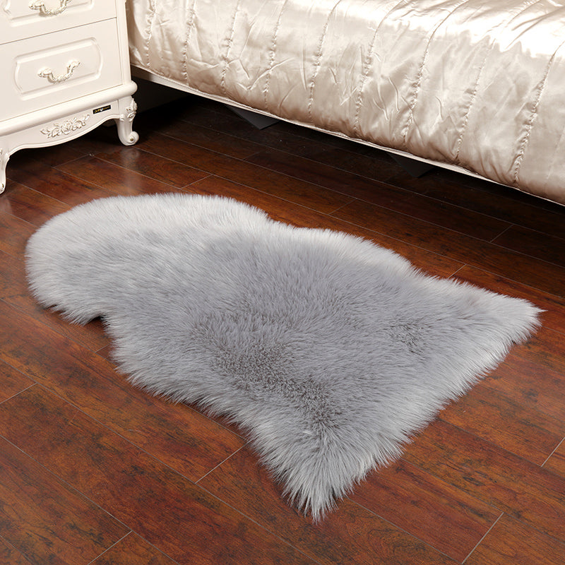 Casual Living Room Rug Multi Color Plain Area Carpet Faux Fur Non-Slip Backing Indoor Rug Light Gray Clearhalo 'Area Rug' 'Casual' 'Rugs' Rug' 2208276