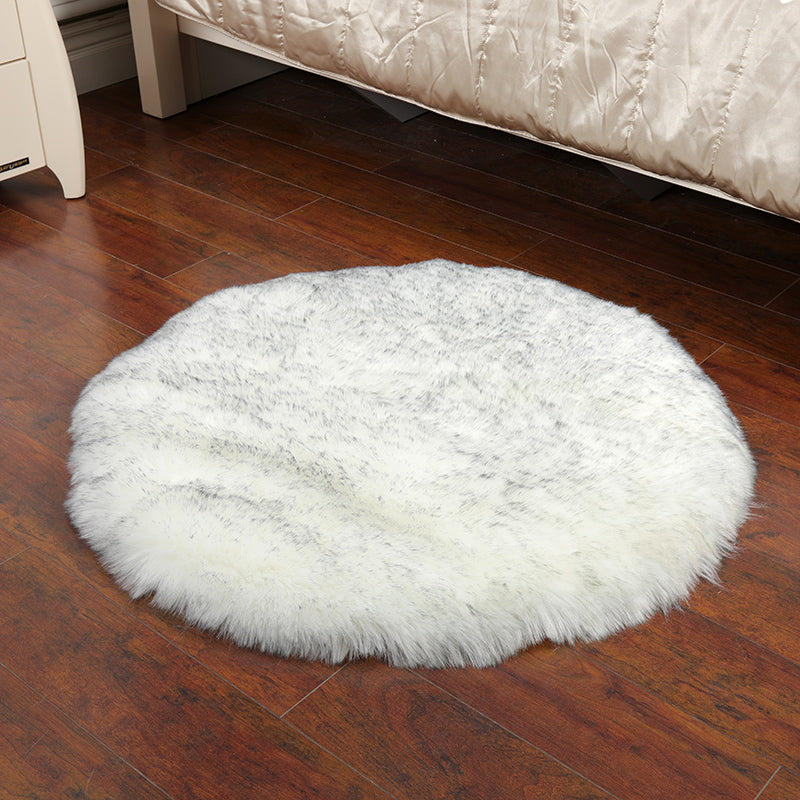 Casual Living Room Rug Multi Color Plain Area Carpet Faux Fur Non-Slip Backing Indoor Rug White-Gray Clearhalo 'Area Rug' 'Casual' 'Rugs' Rug' 2208279