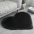 Heart Shape Solid Color Rug Multi-Colored Simple Carpet Fluffy Pet Friendly Machine Washable Rug for Bedroom Black Clearhalo 'Area Rug' 'Casual' 'Rugs' Rug' 2208283