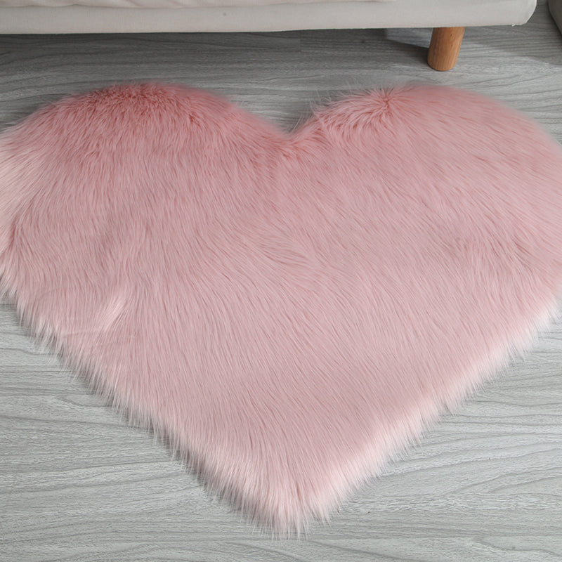 Heart Shape Solid Color Rug Multi-Colored Simple Carpet Fluffy Pet Friendly Machine Washable Rug for Bedroom Clearhalo 'Area Rug' 'Casual' 'Rugs' Rug' 2208284