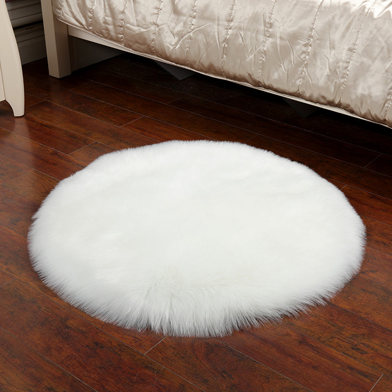 Modern Solid Color Rug Multi Colored Shag Indoor Rug Anti-Slip Backing Washable Carpet for Room Decor White Clearhalo 'Area Rug' 'Casual' 'Rugs' Rug' 2208305