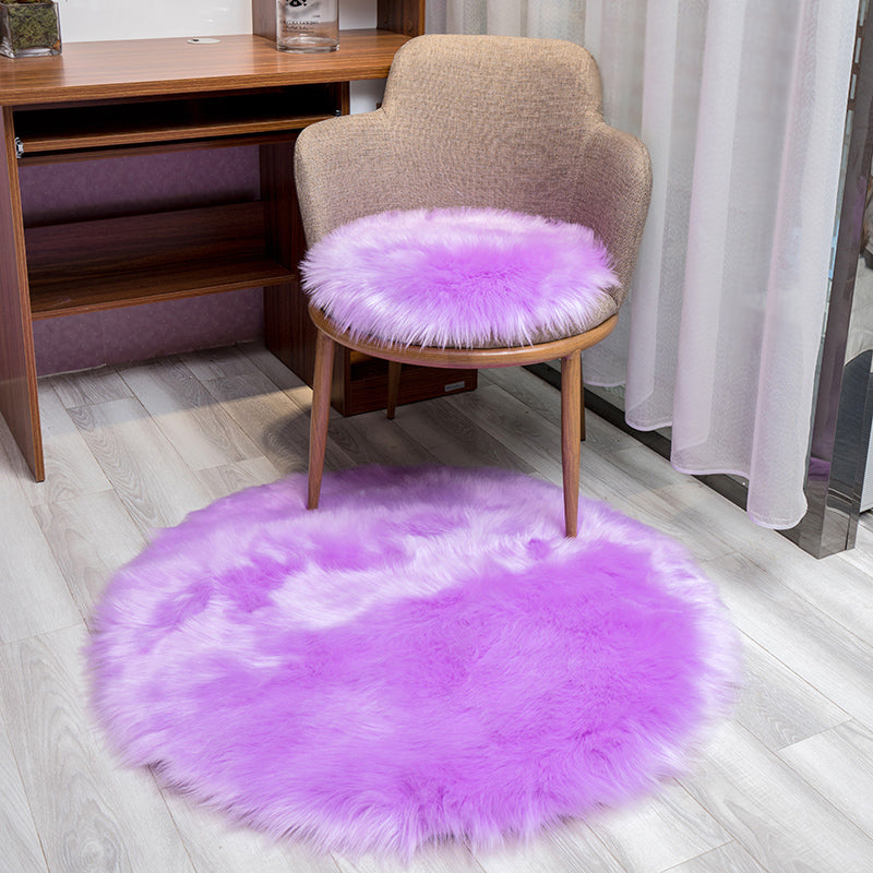 Contemporary Room Decoration Rug Multi Color Plain Carpet Faux Fur Anti-Slip Backing Pet Friendly Rug Clearhalo 'Area Rug' 'Casual' 'Rugs' Rug' 2208359