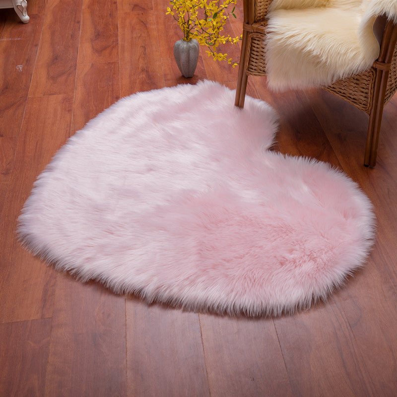 Multi-Color Casual Rug Faux Wool Solid Color Area Carpet Non-Slip Backing Easy Care Rug for Decoration Pink Clearhalo 'Area Rug' 'Casual' 'Rugs' Rug' 2208370