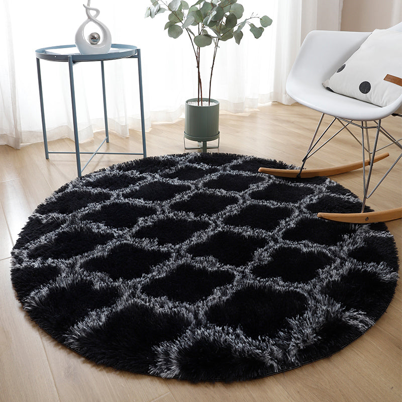 Casual Home Decor Rug Multi-Colored Tie Dye Pattern Carpet Faux Wool Washable Anti-Slip Backing Rug Black Clearhalo 'Area Rug' 'Casual' 'Rugs' Rug' 2208450