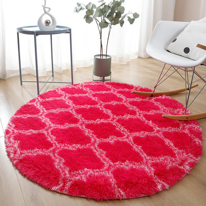 Casual Home Decor Rug Multi-Colored Tie Dye Pattern Carpet Faux Wool Washable Anti-Slip Backing Rug Rose Red Clearhalo 'Area Rug' 'Casual' 'Rugs' Rug' 2208453