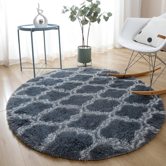 Casual Home Decor Rug Multi-Colored Tie Dye Pattern Carpet Faux Wool Washable Anti-Slip Backing Rug Dark Gray-White Clearhalo 'Area Rug' 'Casual' 'Rugs' Rug' 2208460