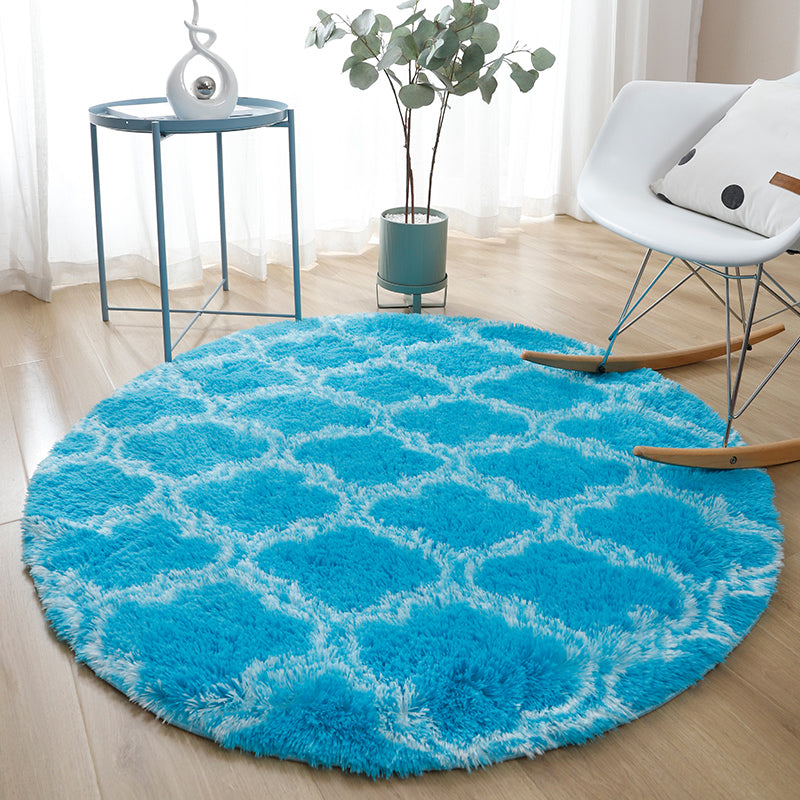 Casual Home Decor Rug Multi-Colored Tie Dye Pattern Carpet Faux Wool Washable Anti-Slip Backing Rug Blue Clearhalo 'Area Rug' 'Casual' 'Rugs' Rug' 2208461