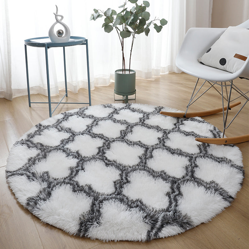 Casual Home Decor Rug Multi-Colored Tie Dye Pattern Carpet Faux Wool Washable Anti-Slip Backing Rug White Clearhalo 'Area Rug' 'Casual' 'Rugs' Rug' 2208479