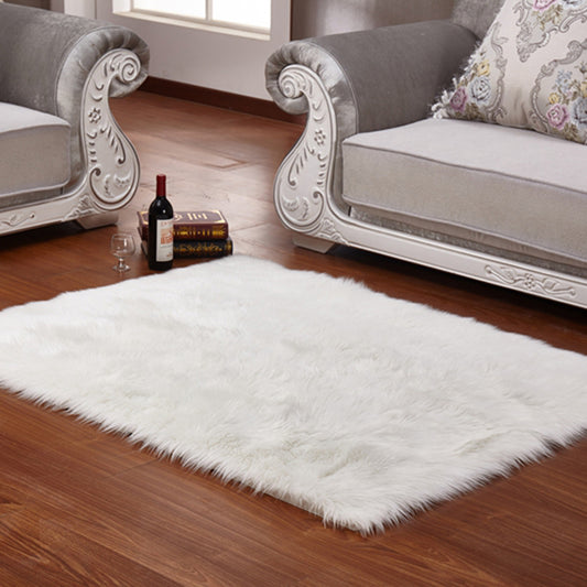 Multi Colored Solid Color Rug Shag Simple Carpet Pet Friendly Non-Slip Area Rug for Living Room White Clearhalo 'Area Rug' 'Casual' 'Rugs' Rug' 2208482