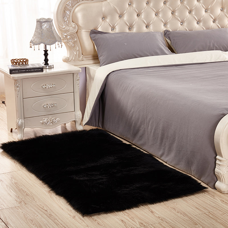 Multi Colored Solid Color Rug Shag Simple Carpet Pet Friendly Non-Slip Area Rug for Living Room Black Clearhalo 'Area Rug' 'Casual' 'Rugs' Rug' 2208489