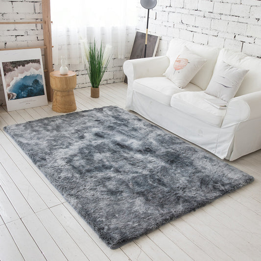 Modern Living Room Rug Multi Colored Tie Dye Print Carpet Faux Wool Non-Slip Backing Washable Indoor Rug Dark Gray Clearhalo 'Area Rug' 'Casual' 'Rugs' Rug' 2208499