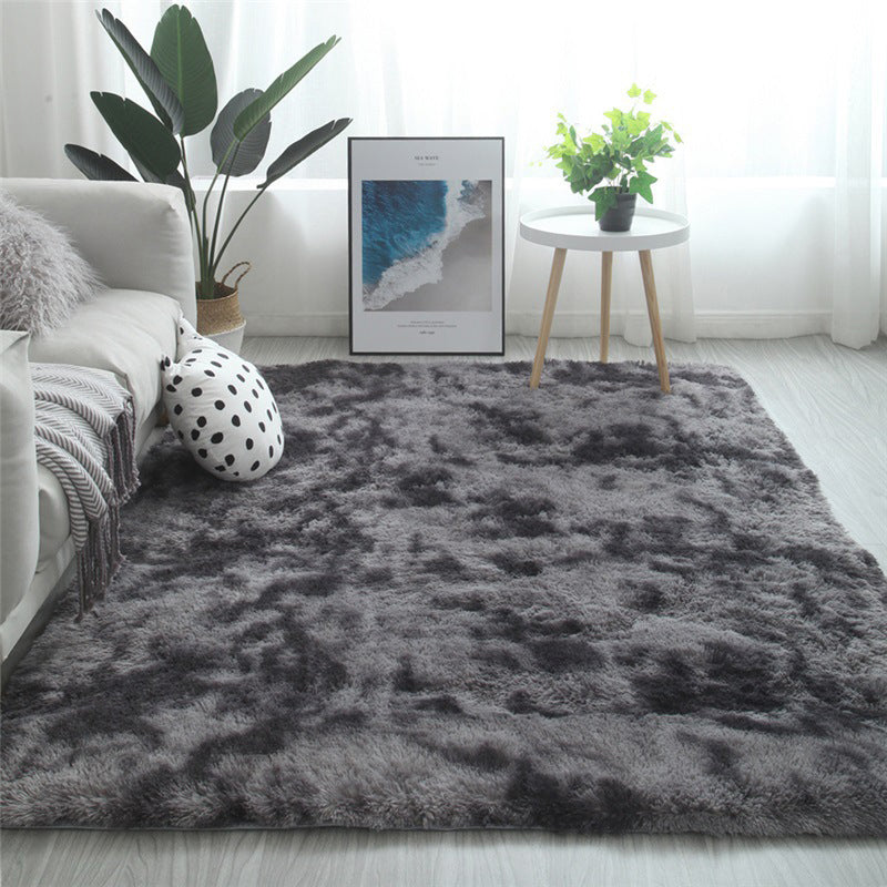 Multi-Colored Simplicity Rug Faux Fur Tie Dye Patterned Carpet Anti-Slip Backing Machine Washable Rug for Room Dark Gray Clearhalo 'Area Rug' 'Casual' 'Rugs' Rug' 2208505