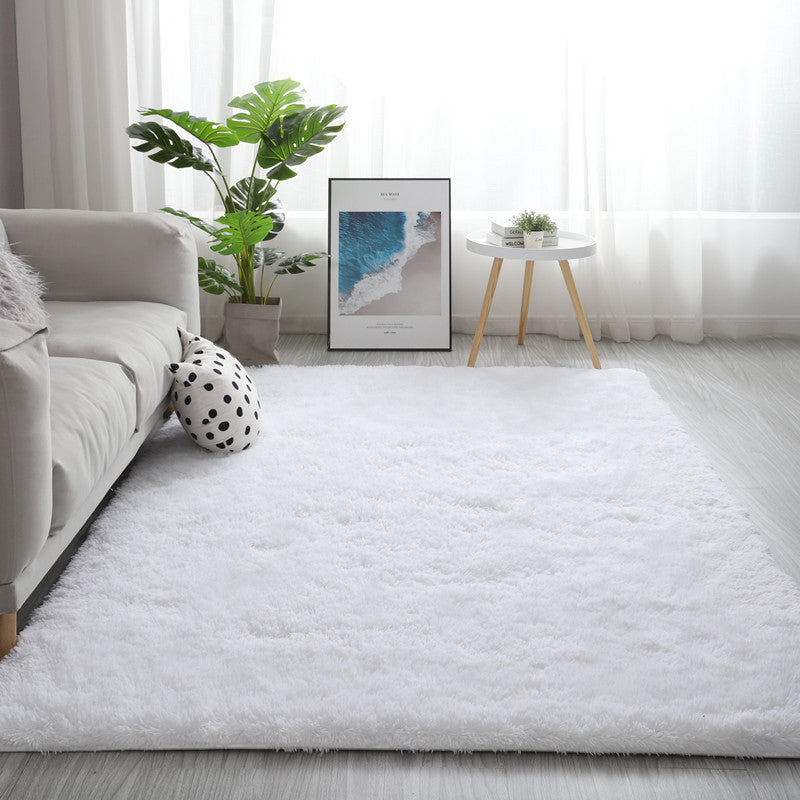 Multi-Colored Simplicity Rug Faux Fur Tie Dye Patterned Carpet Anti-Slip Backing Machine Washable Rug for Room White Clearhalo 'Area Rug' 'Casual' 'Rugs' Rug' 2208509