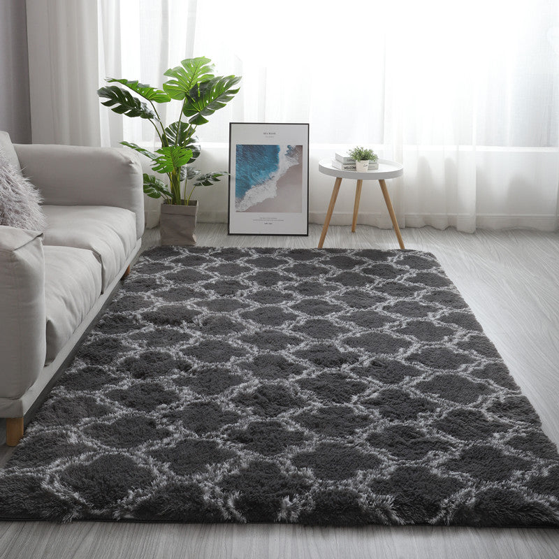 Multi-Colored Simplicity Rug Faux Fur Tie Dye Patterned Carpet Anti-Slip Backing Machine Washable Rug for Room Gray-White Clearhalo 'Area Rug' 'Casual' 'Rugs' Rug' 2208515