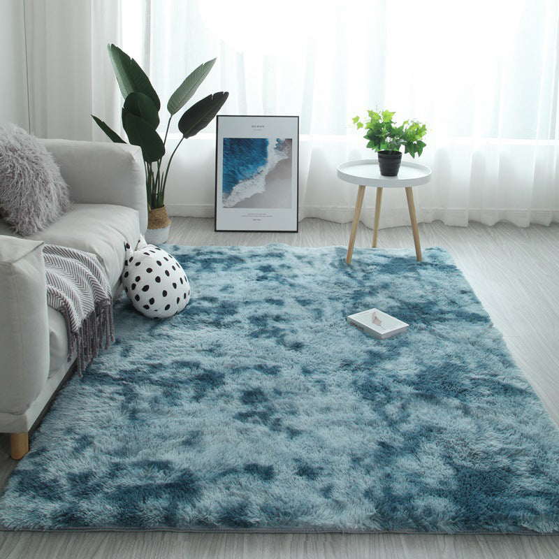 Multi-Colored Simplicity Rug Faux Fur Tie Dye Patterned Carpet Anti-Slip Backing Machine Washable Rug for Room Gray Blue Clearhalo 'Area Rug' 'Casual' 'Rugs' Rug' 2208516