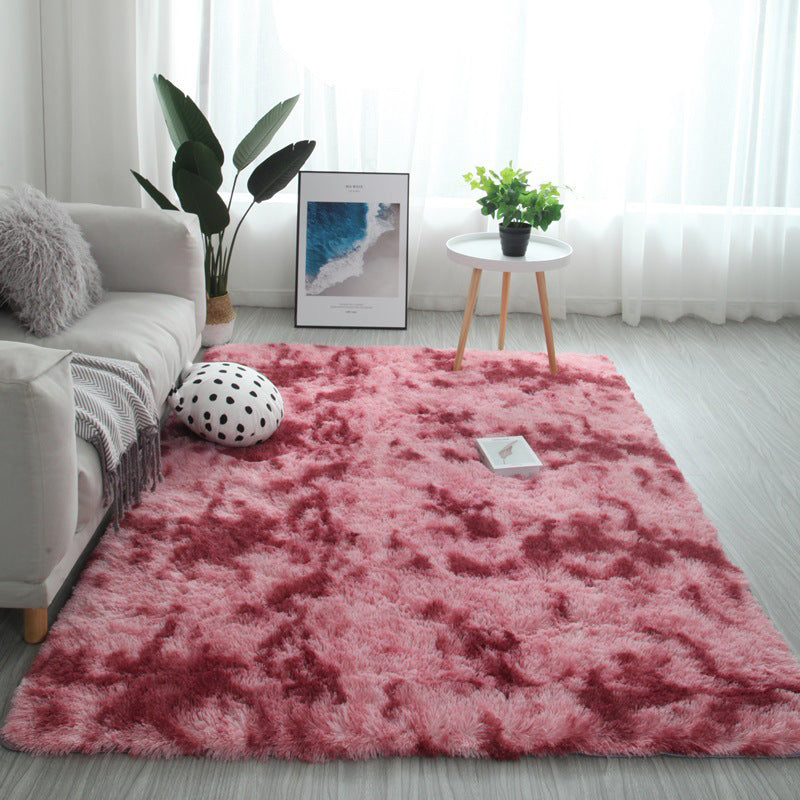 Multi-Colored Simplicity Rug Faux Fur Tie Dye Patterned Carpet Anti-Slip Backing Machine Washable Rug for Room Rust Red Clearhalo 'Area Rug' 'Casual' 'Rugs' Rug' 2208521
