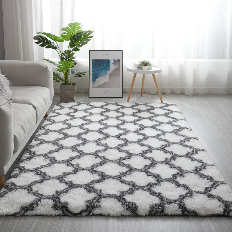 Multi-Colored Simplicity Rug Faux Fur Tie Dye Patterned Carpet Anti-Slip Backing Machine Washable Rug for Room White-Gray Clearhalo 'Area Rug' 'Casual' 'Rugs' Rug' 2208528