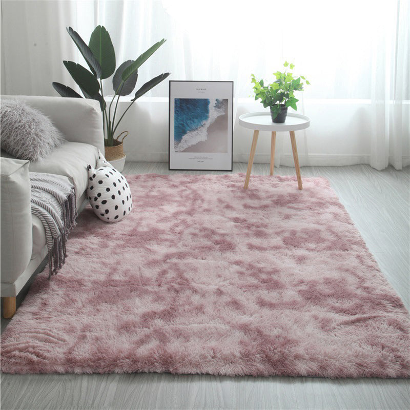 Multi-Colored Simplicity Rug Faux Fur Tie Dye Patterned Carpet Anti-Slip Backing Machine Washable Rug for Room Nude Pink Clearhalo 'Area Rug' 'Casual' 'Rugs' Rug' 2208529