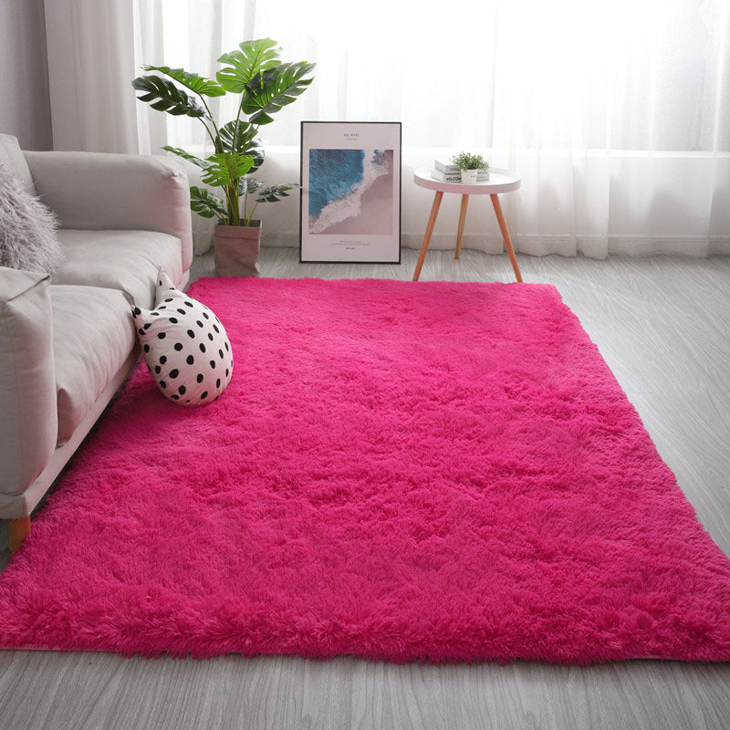 Multi-Colored Simplicity Rug Faux Fur Tie Dye Patterned Carpet Anti-Slip Backing Machine Washable Rug for Room Rose Red Clearhalo 'Area Rug' 'Casual' 'Rugs' Rug' 2208530