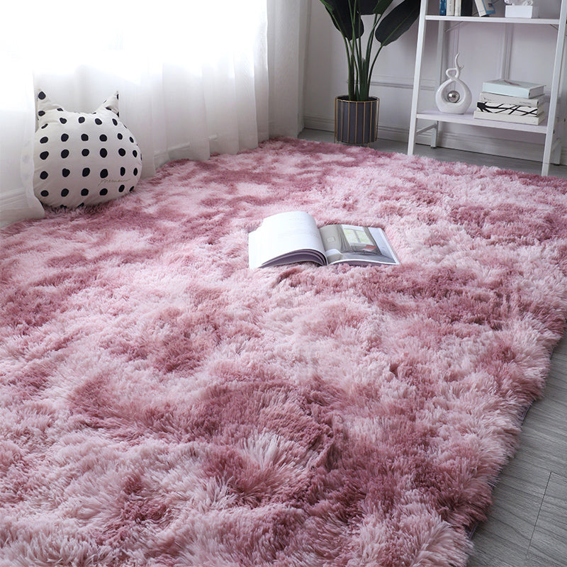 Multi Color Bedroom Rug Comfort Tie Dye Printed Indoor Rug Faux Wool Non-Slip Backing Pet Friendly Rug Purple-Pink Clearhalo 'Area Rug' 'Casual' 'Rugs' Rug' 2208549