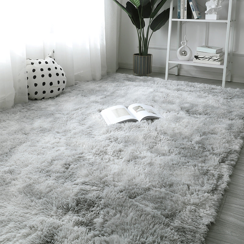Multi Color Bedroom Rug Comfort Tie Dye Printed Indoor Rug Faux Wool Non-Slip Backing Pet Friendly Rug Light Gray Clearhalo 'Area Rug' 'Casual' 'Rugs' Rug' 2208556