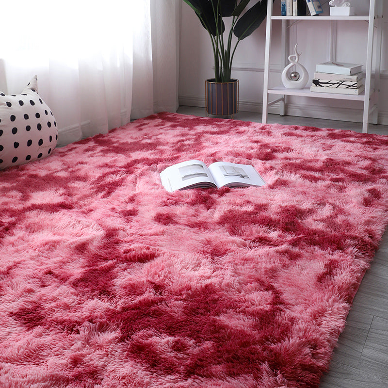 Multi Color Bedroom Rug Comfort Tie Dye Printed Indoor Rug Faux Wool Non-Slip Backing Pet Friendly Rug Red Clearhalo 'Area Rug' 'Casual' 'Rugs' Rug' 2208559