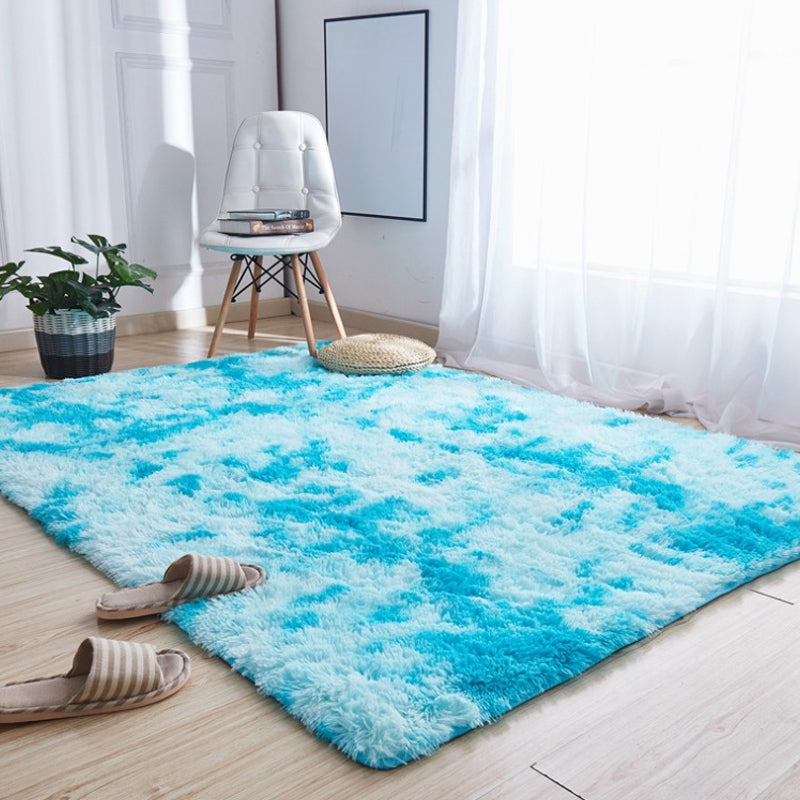 Natural Tie-Dye Patterned Rug Multi-Color Fluffy Rug Anti-Slip Easy Care Carpet for Home Decor Light Blue Clearhalo 'Area Rug' 'Casual' 'Rugs' Rug' 2208563