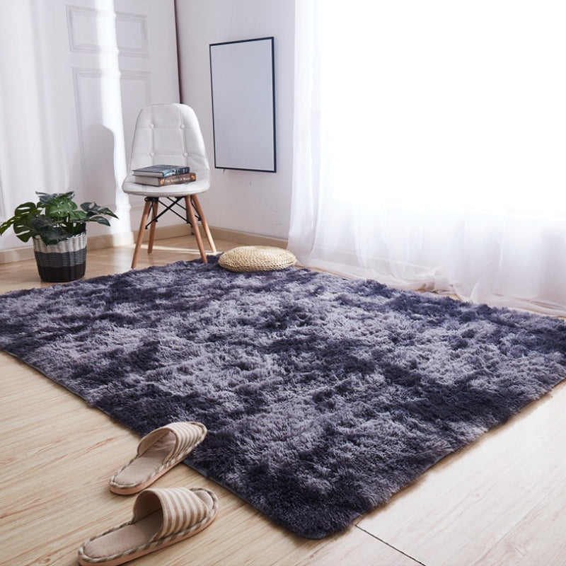 Natural Tie-Dye Patterned Rug Multi-Color Fluffy Rug Anti-Slip Easy Care Carpet for Home Decor Black-Gray Clearhalo 'Area Rug' 'Casual' 'Rugs' Rug' 2208566