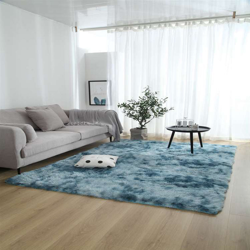 Natural Tie-Dye Patterned Rug Multi-Color Fluffy Rug Anti-Slip Easy Care Carpet for Home Decor Peacock Blue Clearhalo 'Area Rug' 'Casual' 'Rugs' Rug' 2208569