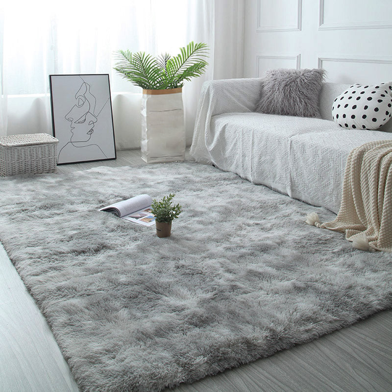 Scandinavian Living Room Rug Multi Color Plain Carpet Shag Non-Slip Backing Pet Friendly Area Rug Light Gray Clearhalo 'Area Rug' 'Casual' 'Rugs' Rug' 2208574