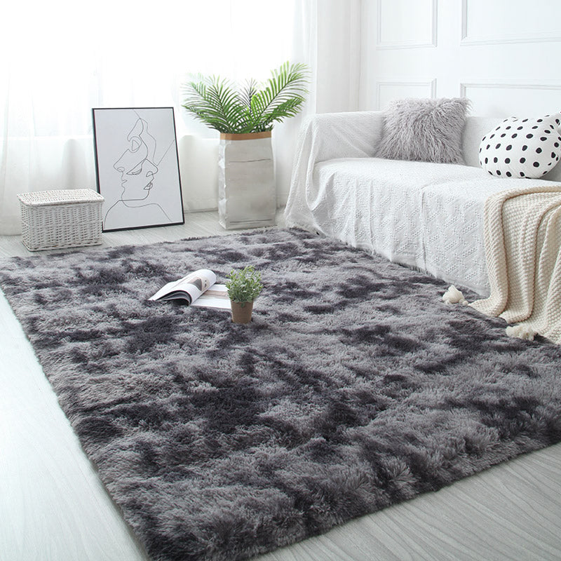 Scandinavian Living Room Rug Multi Color Plain Carpet Shag Non-Slip Backing Pet Friendly Area Rug Dark Gray Clearhalo 'Area Rug' 'Casual' 'Rugs' Rug' 2208579