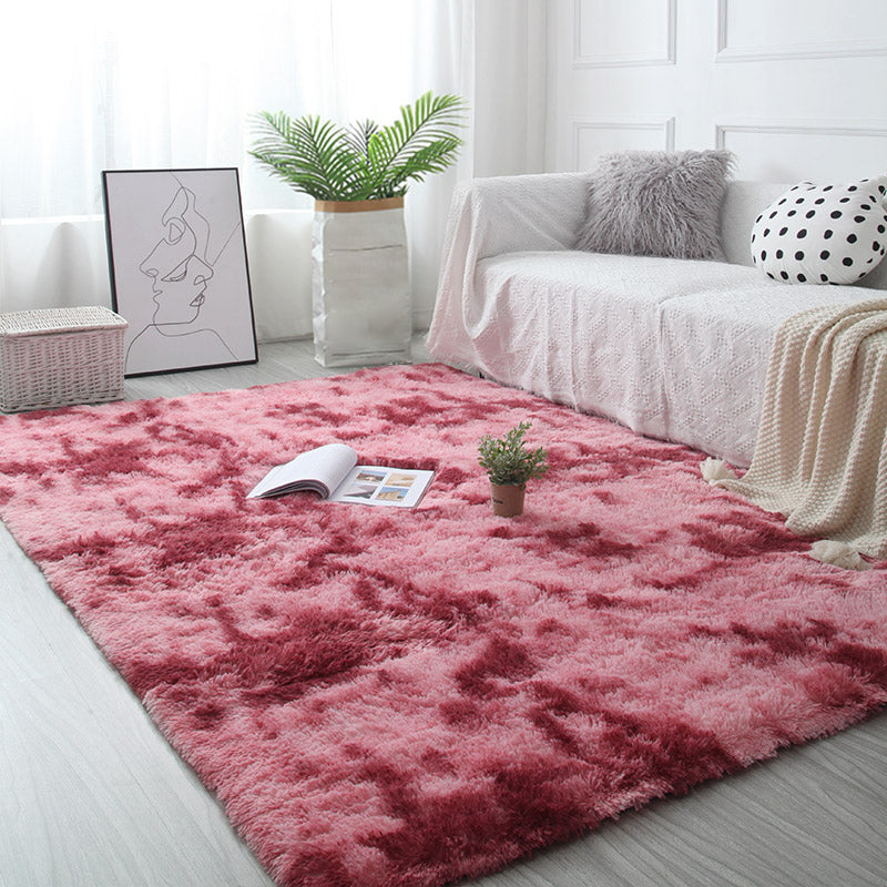 Scandinavian Living Room Rug Multi Color Plain Carpet Shag Non-Slip Backing Pet Friendly Area Rug Dark Red Clearhalo 'Area Rug' 'Casual' 'Rugs' Rug' 2208585