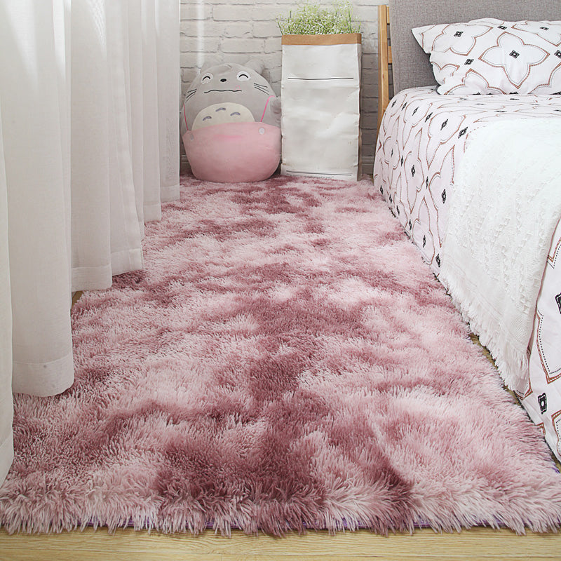 Calming Decoration Rug Multi Color Tie Dyed Pattern Area Rug Faux Fur Machine Washable Anti-Slip Backing Carpet Purple Clearhalo 'Area Rug' 'Casual' 'Rugs' Rug' 2208587