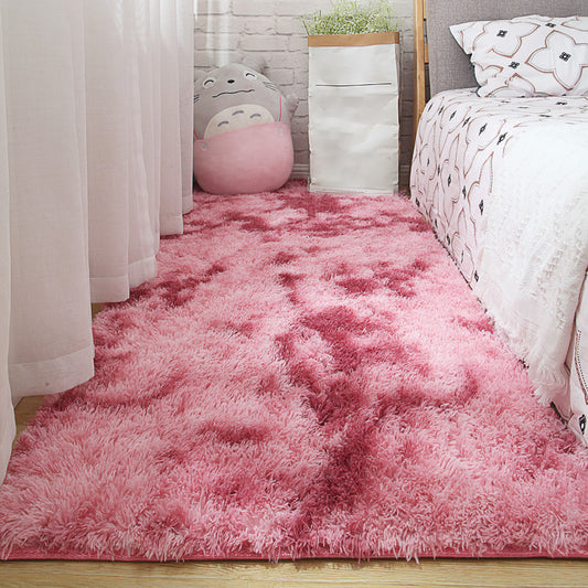 Calming Decoration Rug Multi Color Tie Dyed Pattern Area Rug Faux Fur Machine Washable Anti-Slip Backing Carpet Pink Clearhalo 'Area Rug' 'Casual' 'Rugs' Rug' 2208592