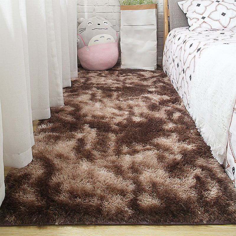 Calming Decoration Rug Multi Color Tie Dyed Pattern Area Rug Faux Fur Machine Washable Anti-Slip Backing Carpet Coffee Clearhalo 'Area Rug' 'Casual' 'Rugs' Rug' 2208596