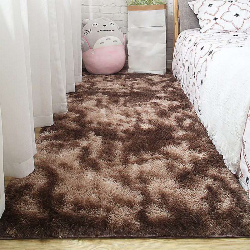 Calming Decoration Rug Multi Color Tie Dyed Pattern Area Rug Faux Fur Machine Washable Anti-Slip Backing Carpet Coffee Clearhalo 'Area Rug' 'Casual' 'Rugs' Rug' 2208596