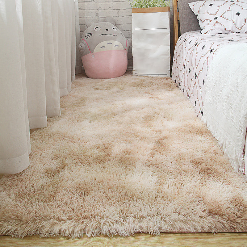 Calming Decoration Rug Multi Color Tie Dyed Pattern Area Rug Faux Fur Machine Washable Anti-Slip Backing Carpet Camel Clearhalo 'Area Rug' 'Casual' 'Rugs' Rug' 2208597