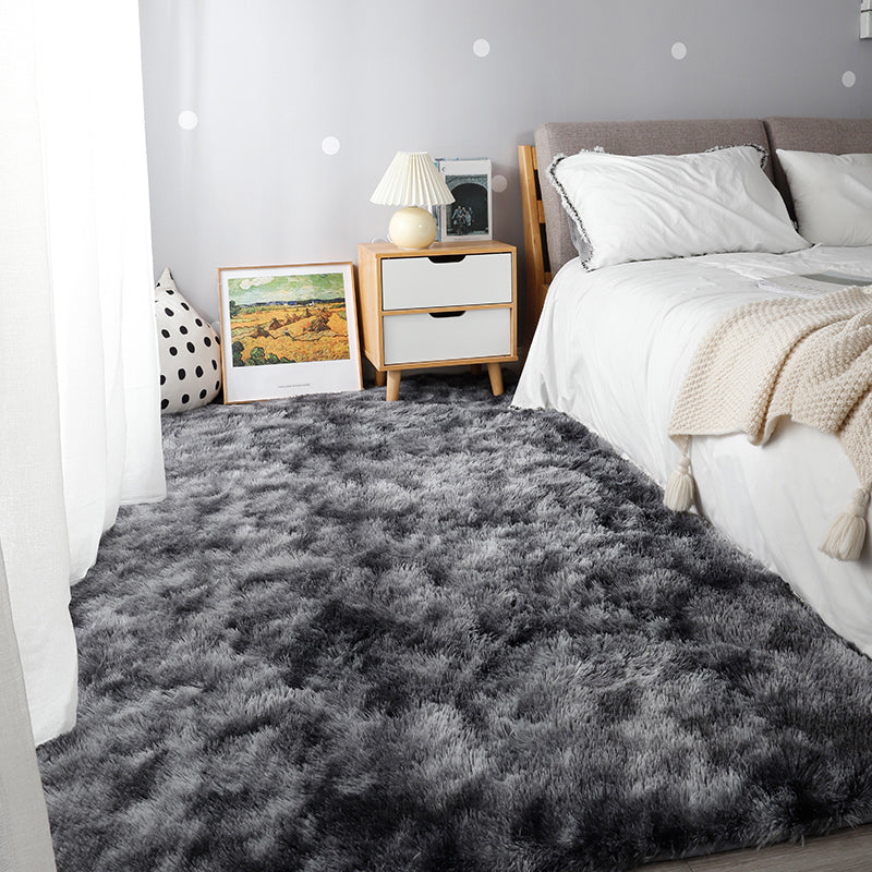 Relaxing Bedroom Rug Multi Colored Tie-Dye Printed Area Rug Faux Fur Anti-Slip Backing Washable Indoor Rug Dark Gray Clearhalo 'Area Rug' 'Casual' 'Rugs' Rug' 2208624