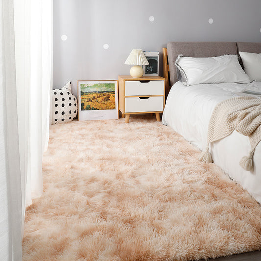 Relaxing Bedroom Rug Multi Colored Tie-Dye Printed Area Rug Faux Fur Anti-Slip Backing Washable Indoor Rug Camel Clearhalo 'Area Rug' 'Casual' 'Rugs' Rug' 2208626