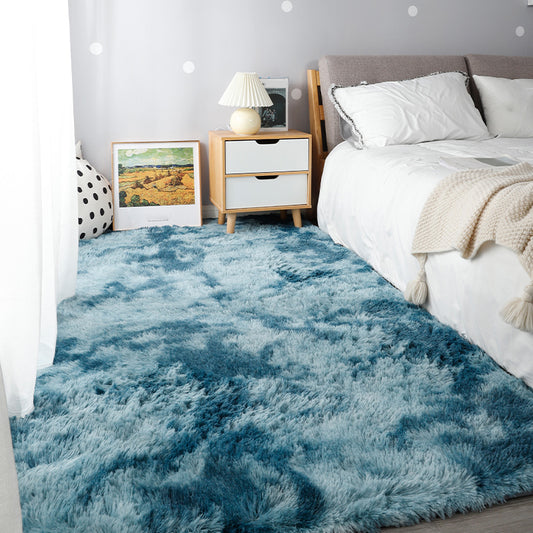 Relaxing Bedroom Rug Multi Colored Tie-Dye Printed Area Rug Faux Fur Anti-Slip Backing Washable Indoor Rug Blue Clearhalo 'Area Rug' 'Casual' 'Rugs' Rug' 2208634