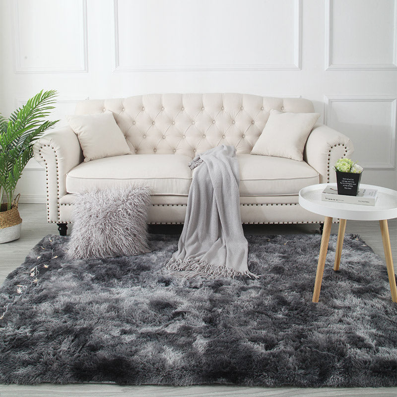 Cute Multi-Color Plain Rug Fluffy Relaxing Area Carpet Non-Slip Backing Easy Care Rug for Living Room Dark Gray Clearhalo 'Area Rug' 'Casual' 'Rugs' Rug' 2208680