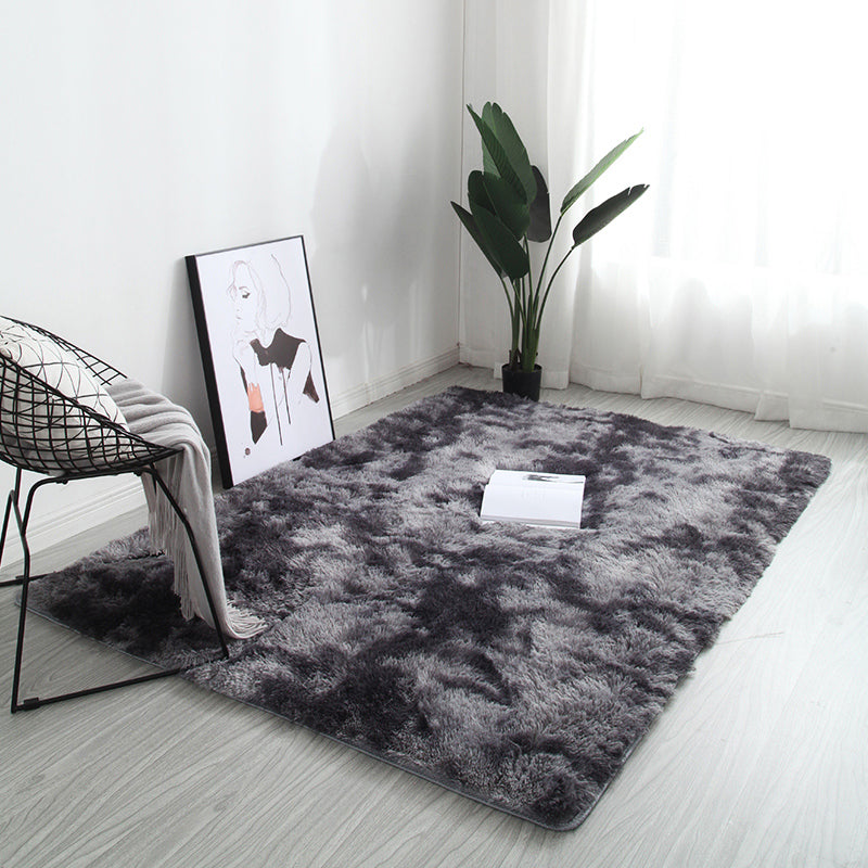 Multi Colored Modern Rug Shag Solid Color Carpet Pet Friendly Non-Slip Area Rug for Home Decor Dark Gray Clearhalo 'Area Rug' 'Casual' 'Rugs' Rug' 2208693