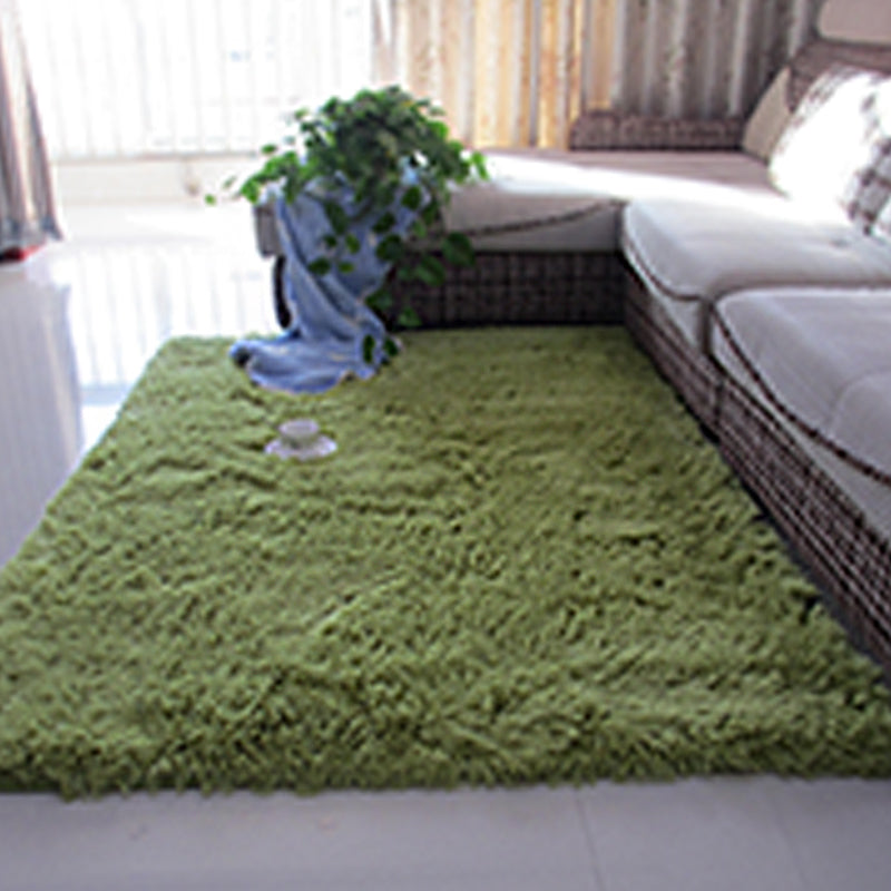 Multi Colored Modern Rug Shag Solid Color Carpet Pet Friendly Non-Slip Area Rug for Home Decor Green Clearhalo 'Area Rug' 'Casual' 'Rugs' Rug' 2208697