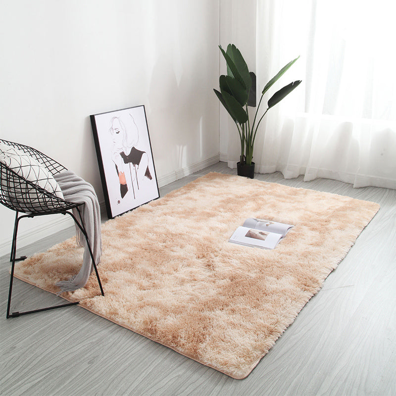 Multi Colored Modern Rug Shag Solid Color Carpet Pet Friendly Non-Slip Area Rug for Home Decor Light Camel Clearhalo 'Area Rug' 'Casual' 'Rugs' Rug' 2208700