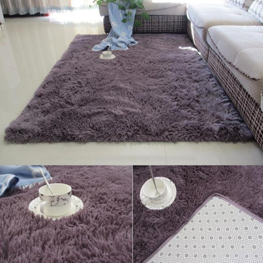 Multi Colored Modern Rug Shag Solid Color Carpet Pet Friendly Non-Slip Area Rug for Home Decor Gray-Purple Clearhalo 'Area Rug' 'Casual' 'Rugs' Rug' 2208706