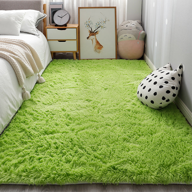 Comfort Bedroom Rug Multi-Colored Plain Area Carpet Faux Fur Anti-Slip Backing Washable Indoor Rug Fruit Green Clearhalo 'Area Rug' 'Casual' 'Rugs' Rug' 2208720