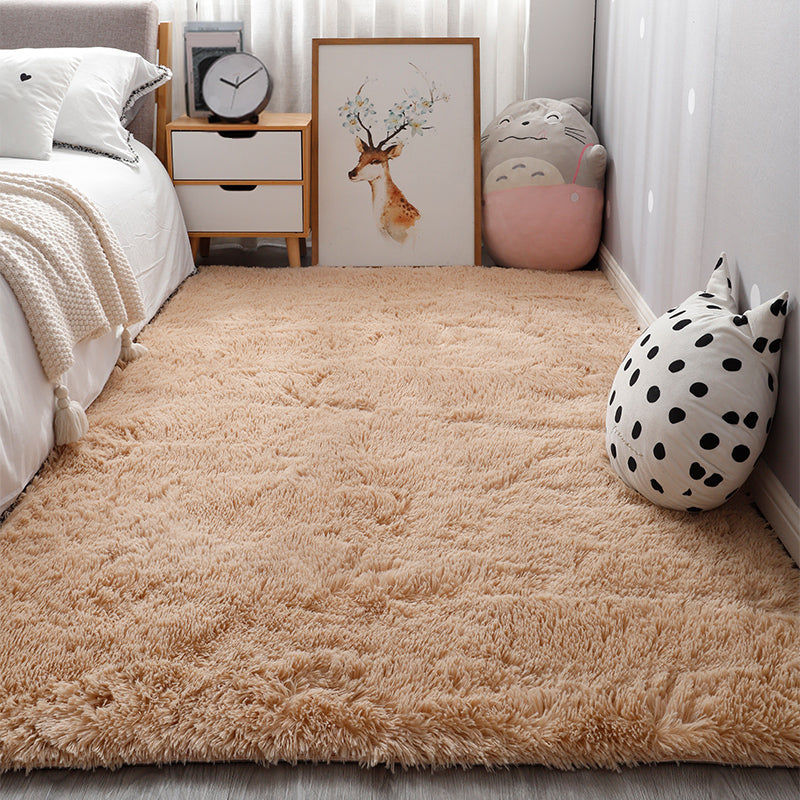 Comfort Bedroom Rug Multi-Colored Plain Area Carpet Faux Fur Anti-Slip Backing Washable Indoor Rug Camel Clearhalo 'Area Rug' 'Casual' 'Rugs' Rug' 2208723