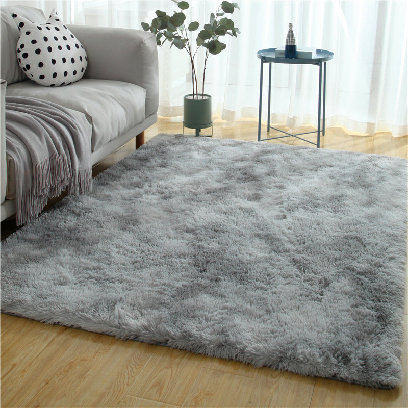 Minimalist Plain Rug Multi Color Faux Fur Indoor Rug Machine Washable Anti-Slip Carpet for Living Room Light Gray Clearhalo 'Area Rug' 'Casual' 'Rugs' Rug' 2208727