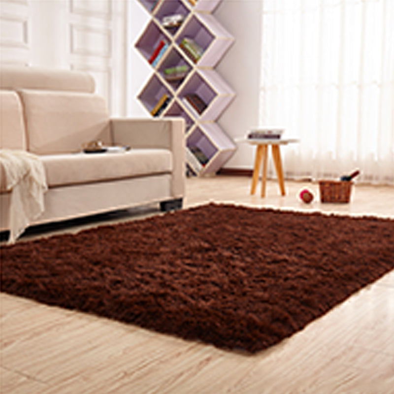 Minimalist Plain Rug Multi Color Faux Fur Indoor Rug Machine Washable Anti-Slip Carpet for Living Room Dark Coffee Clearhalo 'Area Rug' 'Casual' 'Rugs' Rug' 2208742